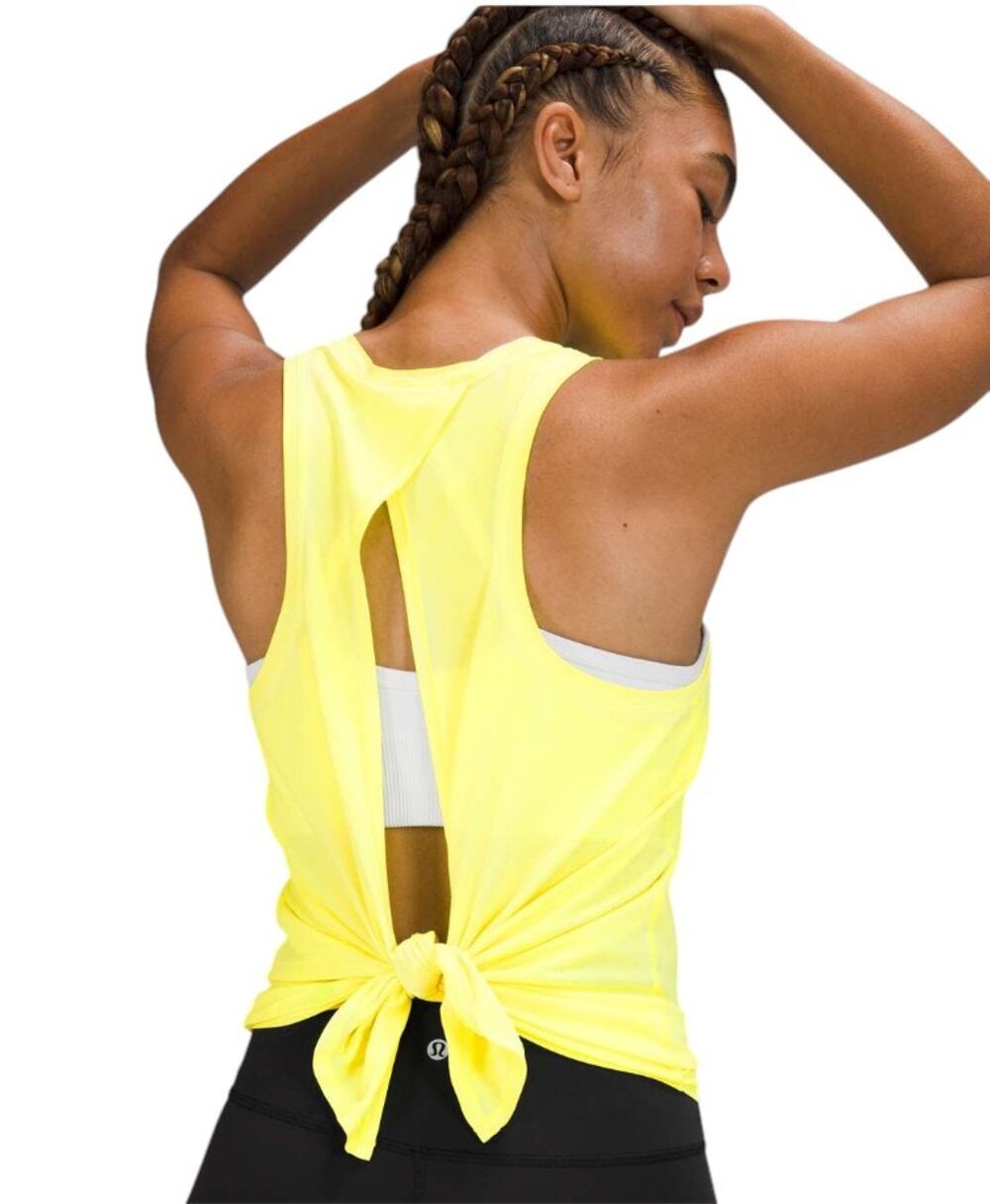Lululemon Sublimado Pigment Dye Highlight Yellow All Tied Up Tank Top